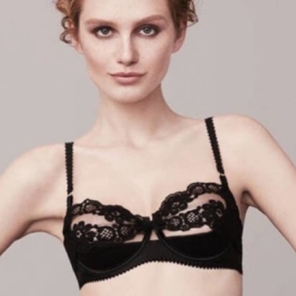 Agent provocateur black lace bra + matching garter belt 36C LINGERIE BUNDLE - Picture 2 of 16